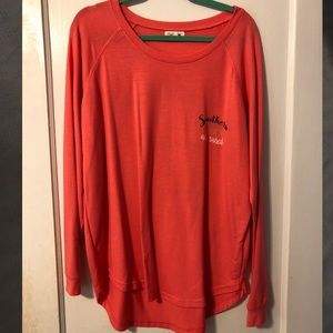 Coral/pink southern girls pullover!